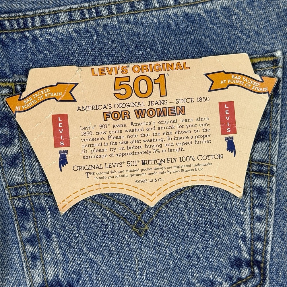 Vintage Levis 501 Jeans Women 31x32 DEADSTOCK 90s Denim USA Made Medium Wash NWT - Picture 12 of 16